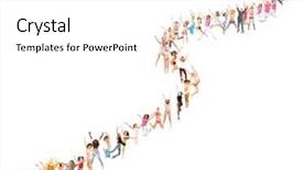  Presentation with groups - Beautiful theme featuring multiple occupations - team over white isolated groups backdrop and a  colored foreground