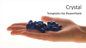  Presentation with medical hand - Audience pleasing presentation theme consisting of multiple pills - blue medical capsules on hand backdrop and a  colored foreground