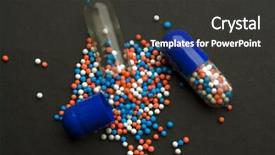  Presentation with preanesthetic medication - Presentation theme featuring multiple pills - capsule of heart medication background and a  colored foreground