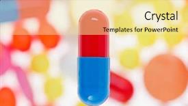  Presentation with drugs - Cool new presentation with multiple pills - one capsule pill macro view backdrop and a blonde colored foreground