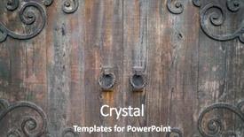  Presentation with retro 1920s english style gangster - Audience pleasing theme consisting of multiple properties - antique door retro style backdrop and a  colored foreground