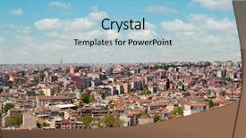  Presentation with satellite - Colorful slide deck enhanced with multiple properties - rooftop panorama with many satellite backdrop and a light blue colored foreground