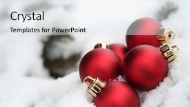  Presentation with christmas borders ornament border - Colorful theme enhanced with multiple red christmas ornaments outside backdrop and a  colored foreground