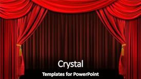  Presentation with theater stage - Slides enhanced with multiple red layered stage theater background and a black colored foreground