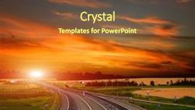  Presentation with asphalt road - Theme having multiple roads - asphalt road with a fence background and a tawny brown colored foreground