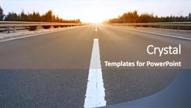  Presentation with highway - Presentation theme enhanced with multiple roads - highway background and a coral colored foreground