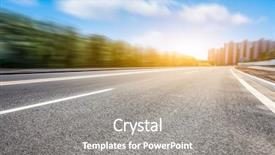  Presentation with blur - Beautiful theme featuring multiple roads - motion blur of the road backdrop and a gray colored foreground
