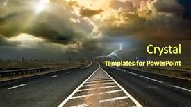  Presentation with weather storm - Presentation consisting of multiple roads - old highway in storm weather background and a tawny brown colored foreground