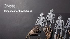  Presentation with skeleton - Presentation theme enhanced with multiple-skeleton-toys-and-skeleton background and a gray colored foreground