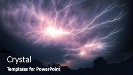  Presentation with night sky - PPT theme consisting of multiple-spider-lightnings-reaching background and a wine colored foreground