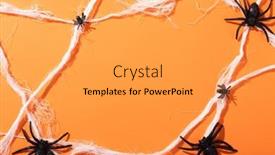  Presentation with fall season - PPT layouts enhanced with multiple-spider-toys-forming background and a yellow colored foreground