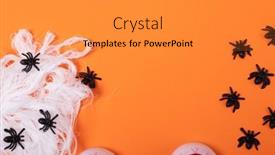  Presentation with spider web - Presentation featuring multiple-spider-toys-forming background and a gray colored foreground