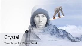  Presentation with double exposure of business people - PPT layouts consisting of multiple sport - double exposure effect photography background and a light blue colored foreground