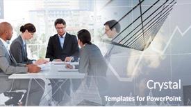  Presentation with finance - Beautiful slide set featuring multiple strategies - business meeting by window backdrop and a gray colored foreground