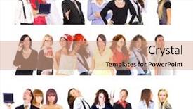  Presentation with team building on white - Audience pleasing presentation theme consisting of multiple teams - team over white closeup concept backdrop and a coral colored foreground