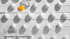  Presentation with broken wall - Amazing theme having multiple-white-eggs-placed backdrop and a light gray colored foreground