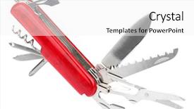  Presentation with army - Audience pleasing presentation theme consisting of multipurpose knife isolated on white backdrop and a white colored foreground