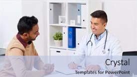  Presentation with medicine - Theme featuring multiracial - medicine healthcare and people concept background and a light blue colored foreground