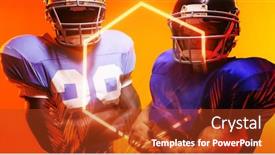  Presentation with american football - Presentation theme with multiracial-american-football-players background and a red colored foreground