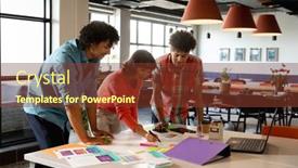  Presentation with workplace diversity - Slide deck with multiracial-design-professionals-planning-strategy background and a tawny brown colored foreground