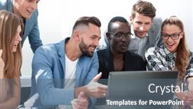  Presentation with smiling paramedic sitting in ambulance - Colorful slide set enhanced with multiracial-designers-are-smiling backdrop and a gray colored foreground