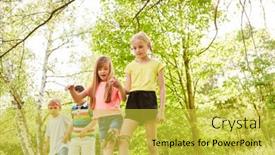  Presentation with black male female fashion - PPT theme featuring multiracial-male-and-female-friends background and a yellow colored foreground