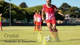  Presentation with drill - Theme with multiracial-male-players-in-red background and a yellow colored foreground