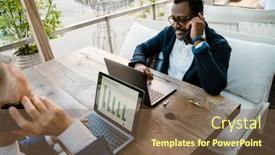  Presentation with cafe - PPT layouts consisting of multiracial-men-talking-on-cellphones background and a violet colored foreground