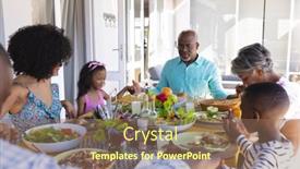  Presentation with grace - PPT theme having multiracial-multigeneration-family-holding-hands background and a violet colored foreground