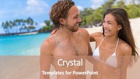  Presentation with people enjoying - Presentation enhanced with ab - beach summer vacation couple having background and a coral colored foreground