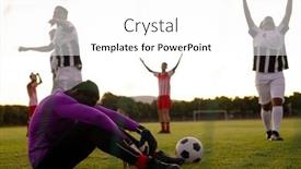  Presentation with land loss - Presentation featuring multiracial-sad-goalkeeper-sitting background and a white colored foreground