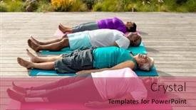  Presentation with assisted living - Slide deck enhanced with multiracial-senior-friends-with-eyes background and a red colored foreground