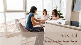  Presentation with working mother - PPT layouts having multiracial-sisters-doing-puzzle-together background and a  colored foreground