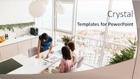  Presentation with puzzle - Theme enhanced with multiracial-sisters-doing-puzzle-together background and a white colored foreground