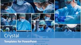  Presentation with team health - Presentation design having multiracial-team-of-professional-medical background and a teal colored foreground