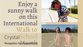  Presentation with healthy habit - Slides having multiracials-kids-standing-on-street background and a soft green colored foreground