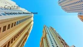  Presentation with dwelling - Colorful theme enhanced with multistory-dwelling-buildings-against backdrop and a cyan colored foreground