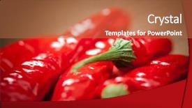  Presentation with chili - Slide deck enhanced with multitude of red chili peppers background and a coral colored foreground