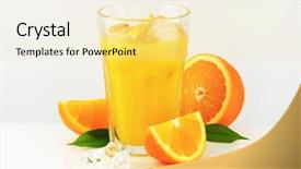  Presentation with orange juice - Audience pleasing PPT layouts consisting of multivitamin - glass of orange juice backdrop and a  colored foreground
