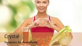  Presentation with health-care - Colorful slide deck enhanced with multivitamin - people healthy eating vegetarian backdrop and a  colored foreground