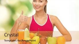  Presentation with healthy green food habit - Presentation having multivitamin - people healthy eating vegetarian background and a yellow colored foreground