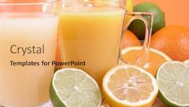  Presentation with lemons - Slide deck having multivitamins natural juice - oranges lemons and limes background and a yellow colored foreground