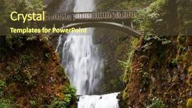  Presentation with falls - Slide deck with multnomah falls in oregon background and a tawny brown colored foreground