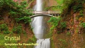  Presentation with falls - Slide set featuring multnomah-falls-oregon-usa-located background and a tawny brown colored foreground