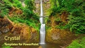  Presentation with falls - Slide set consisting of multnomah-falls-oregon-usa-located background and a tawny brown colored foreground