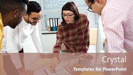  Presentation with ethnic group - PPT layouts enhanced with multy-ethnic-group-of-business background and a coral colored foreground