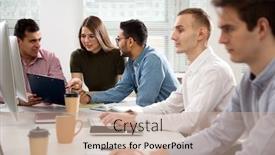  Presentation with ethnic group - Slides with multy-ethnic-group-of-business background and a soft green colored foreground