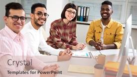  Presentation with ethnic group - PPT layouts with multy-ethnic-group-of-creative background and a lemonade colored foreground