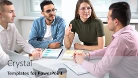  Presentation with ethnic group - PPT theme featuring multy-ethnic-group-of-creative background and a lemonade colored foreground