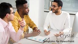  Presentation with ethnic group - PPT theme enhanced with multy-ethnic-group-of-creative background and a mint green colored foreground